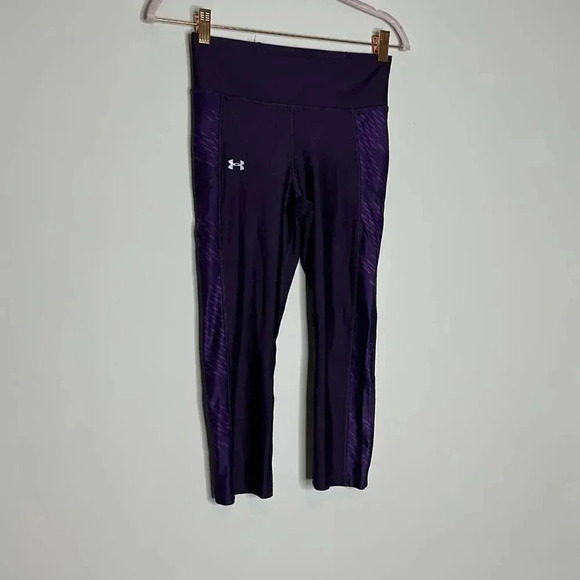 UNDER ARMOUR Mileage S Purple Print Leggings EUC - Picture 3 of 12